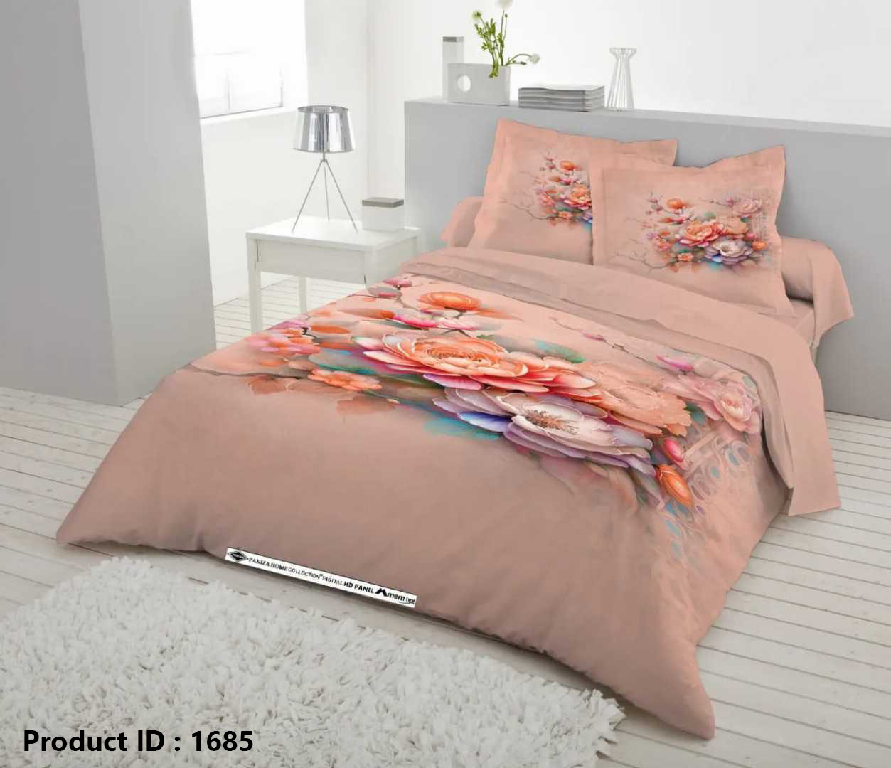 Digital 3D Print Luxury Panel Bed Sheet King Size