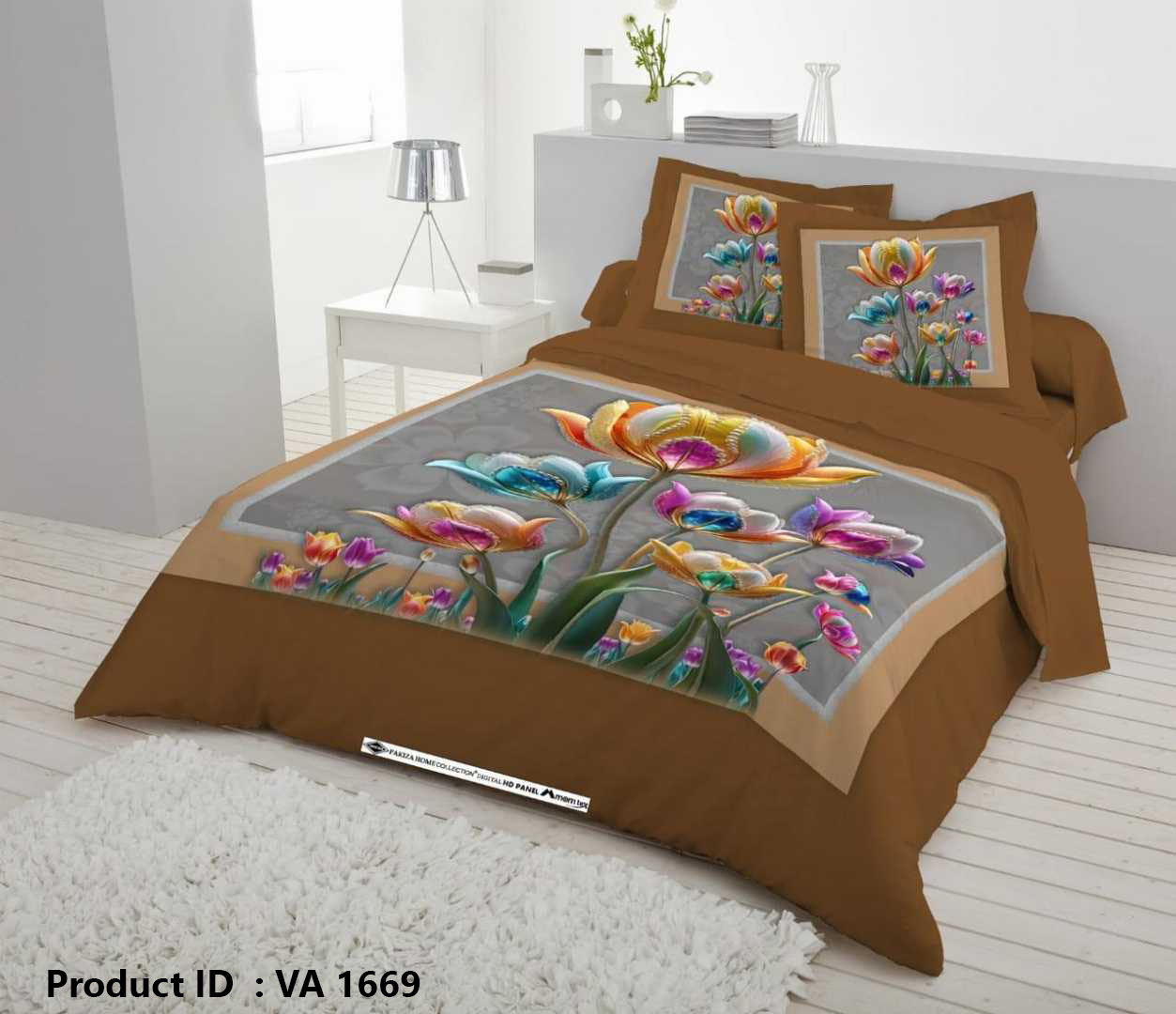 Digital 3D Print Luxury Panel Bed Sheet King Size