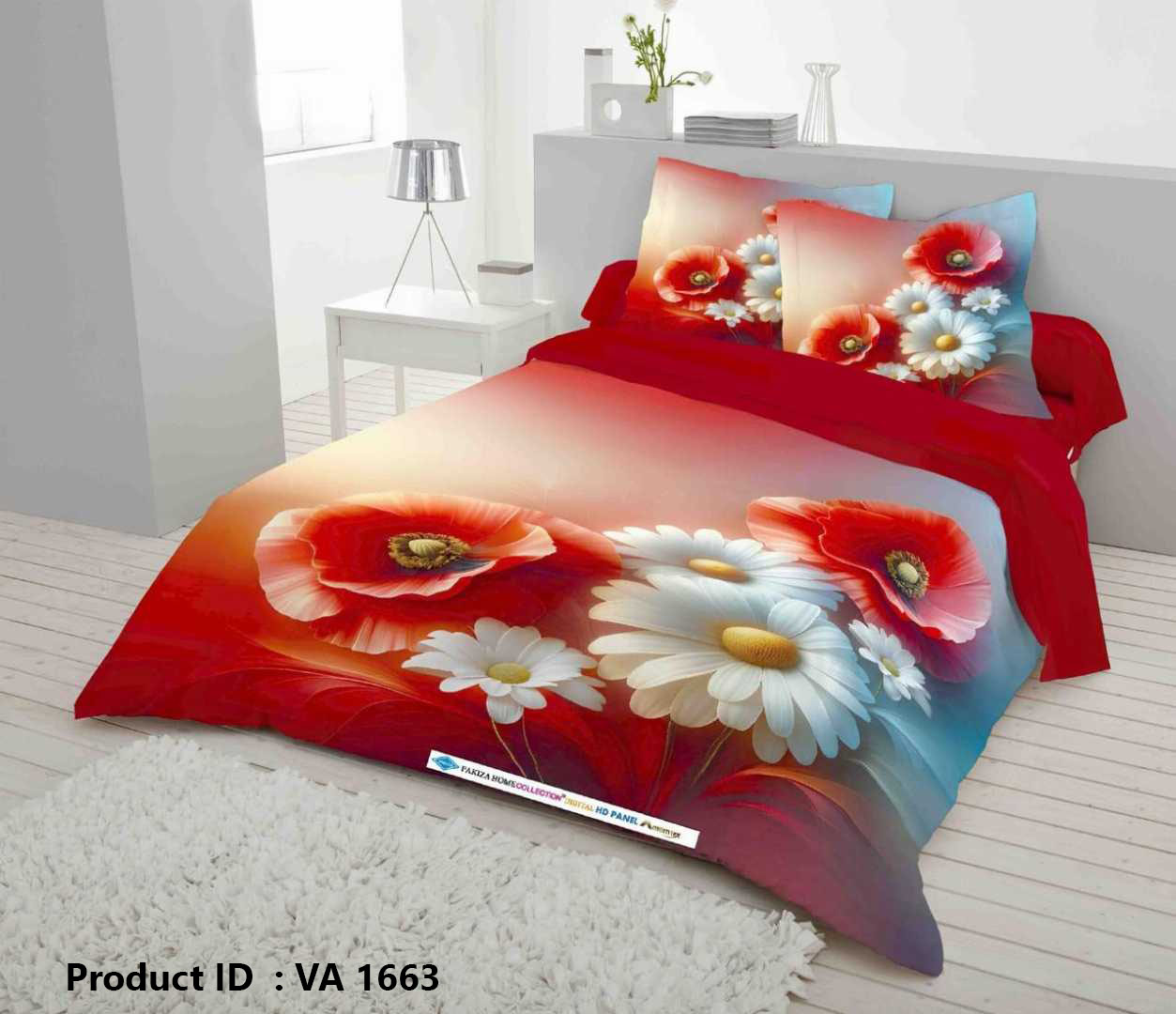 Digital 3D Print Luxury Panel Bed Sheet King Size