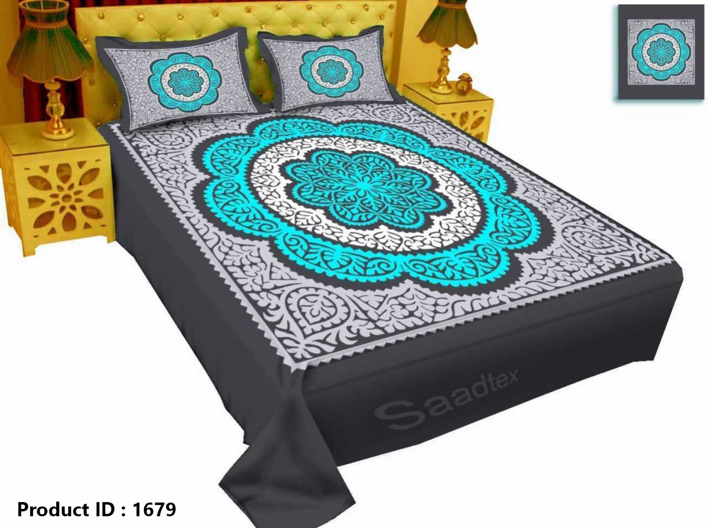 Digital Home Tex Luxury Panel Cotton Bed Sheet King Size